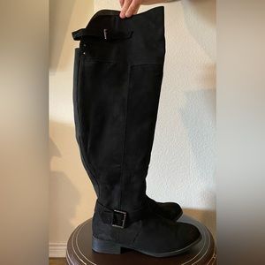 Torrid Over The Knee Faux Suede Black Boots